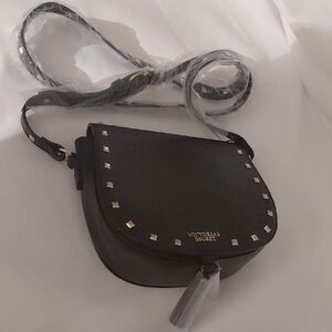 Victoria's Secret Black Crossbody with Gold Accents
